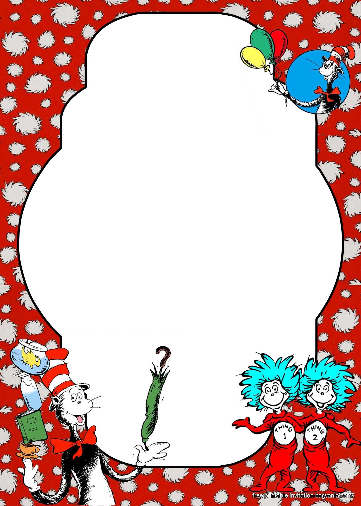 Dr Seuss Birthday Party Printables
