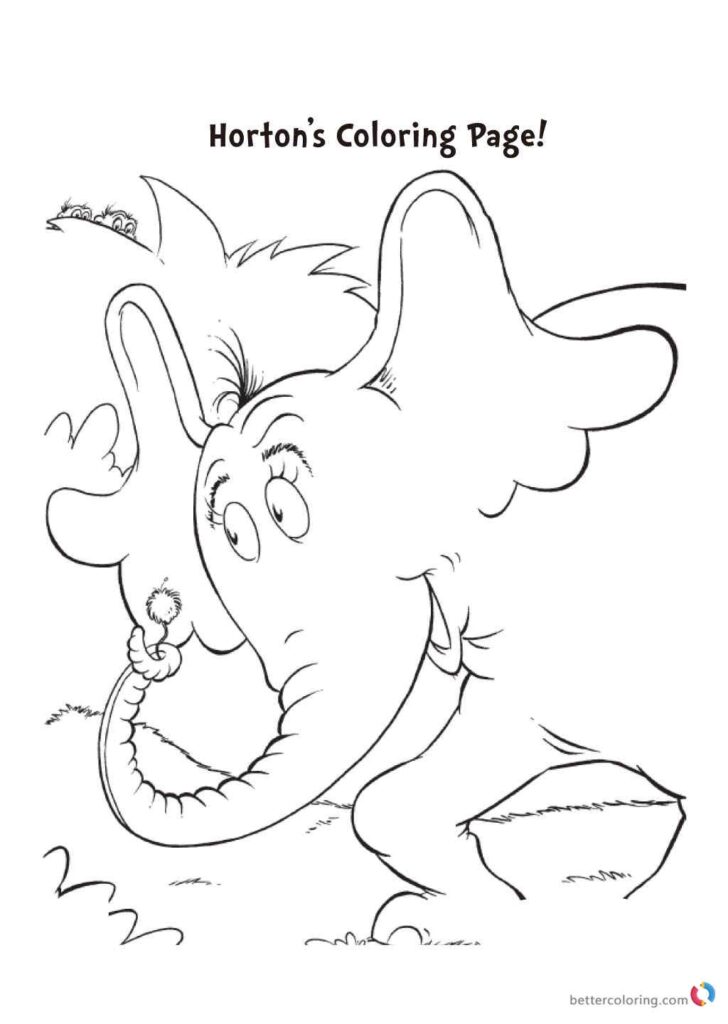 Dr Seuss Coloring Pages HORTON Free Printable Coloring Pages