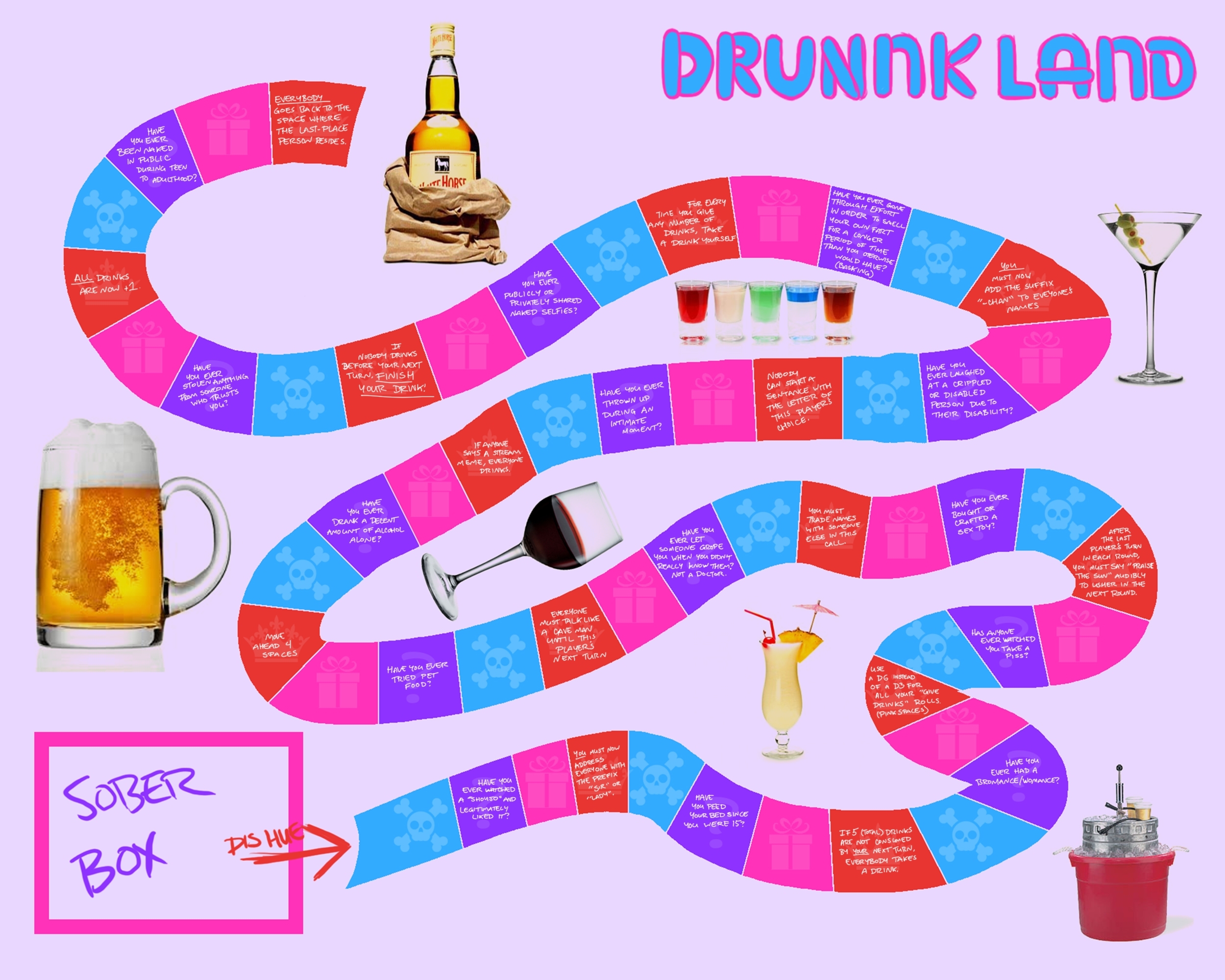 Drinking Board Games 7 Free PDF Printables Printablee