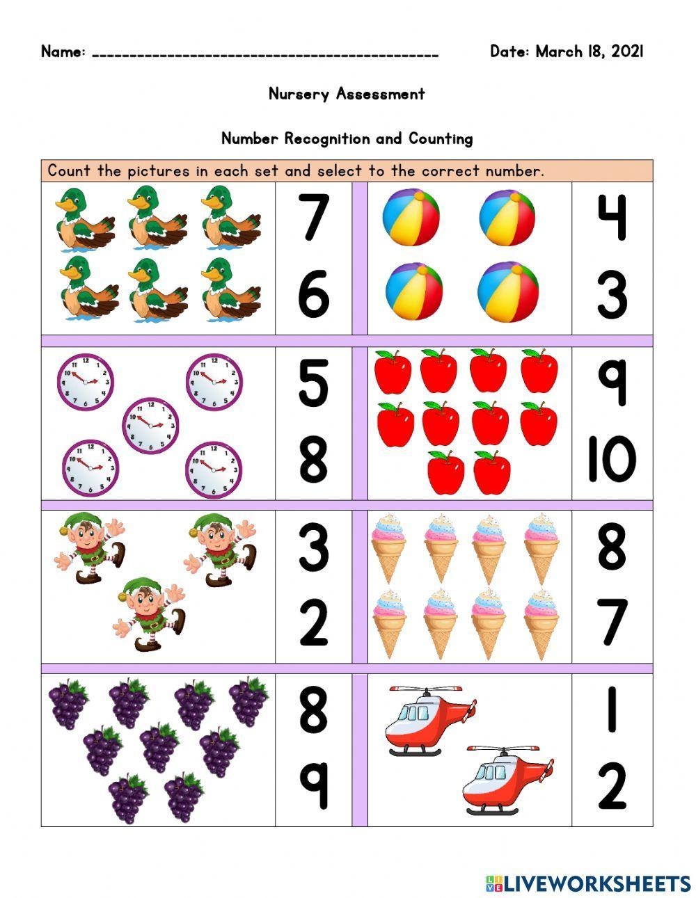 Early Childhood Numbers Worksheets MyTeachingStation Worksheets 
