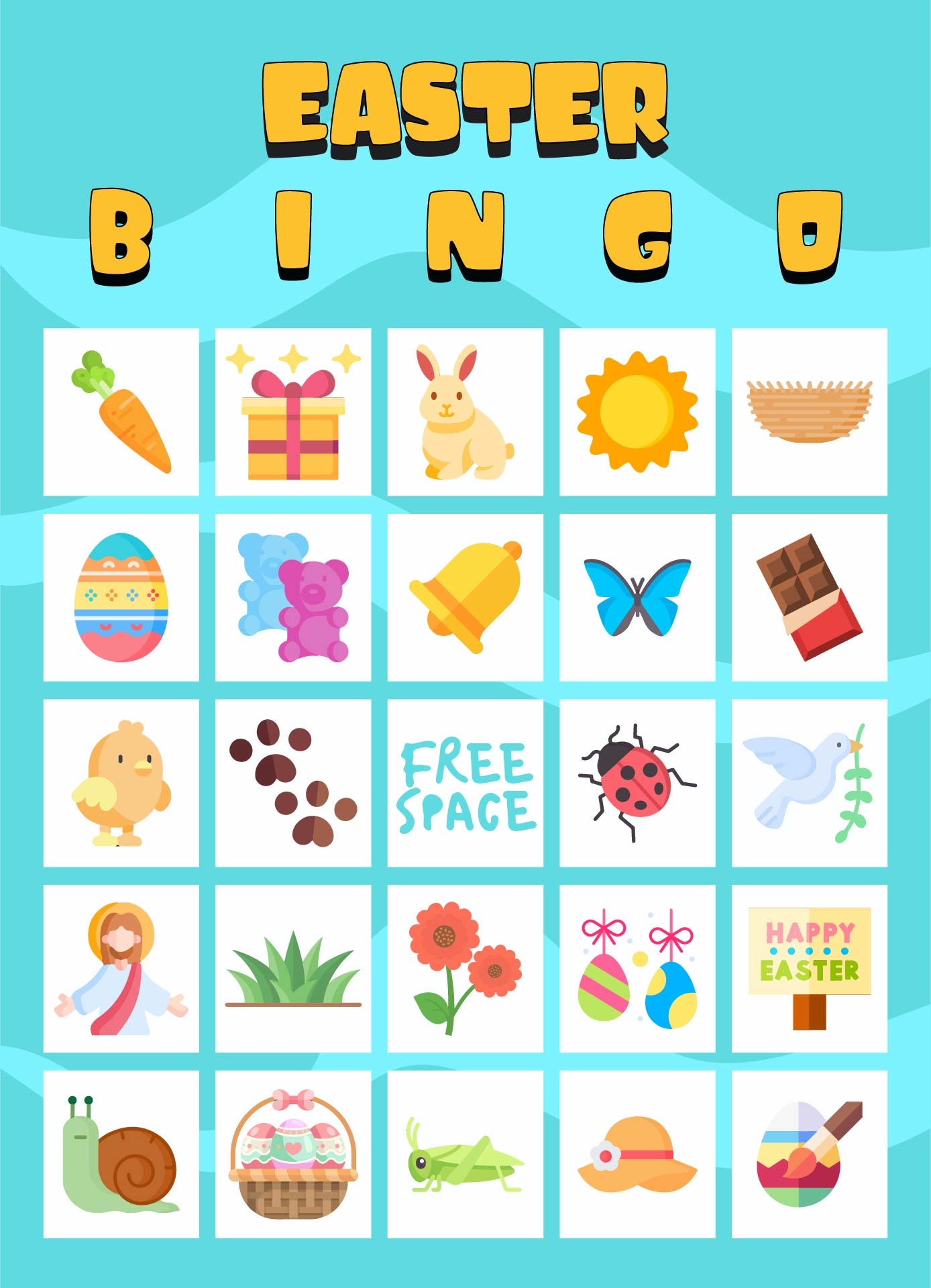 free printable easter bingo cards with numbers