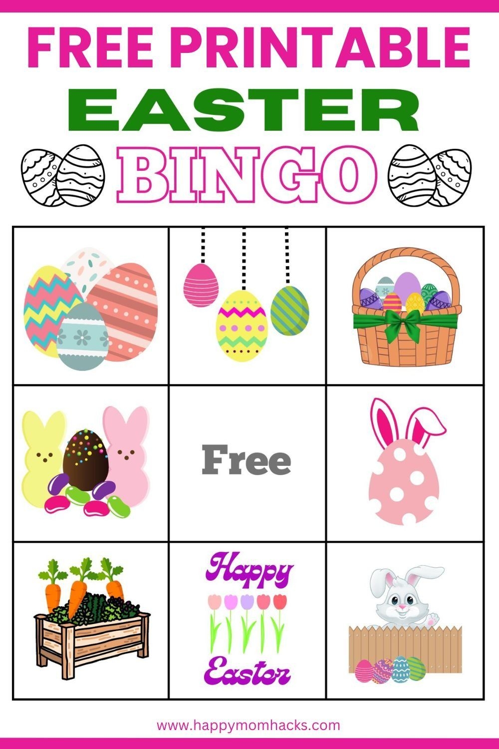 free printable easter bingo game cards