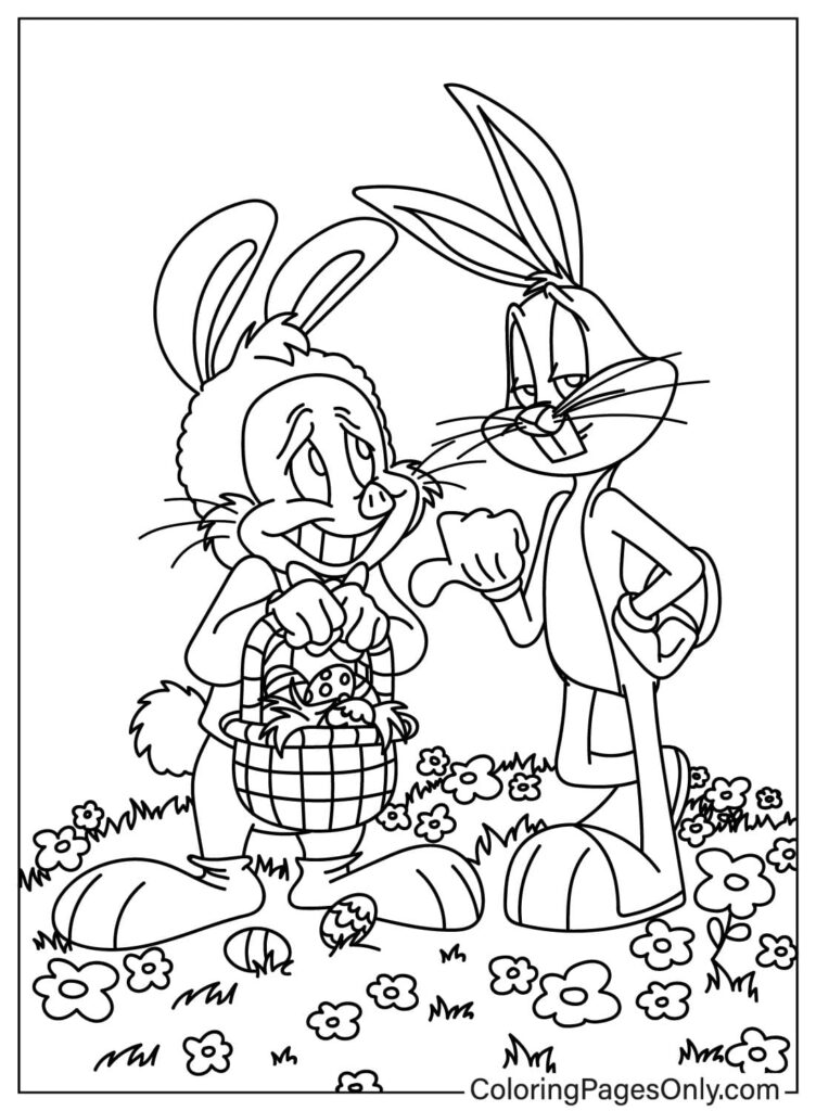 Easter Bugs Bunny Coloring Page Free Printable Coloring Pages