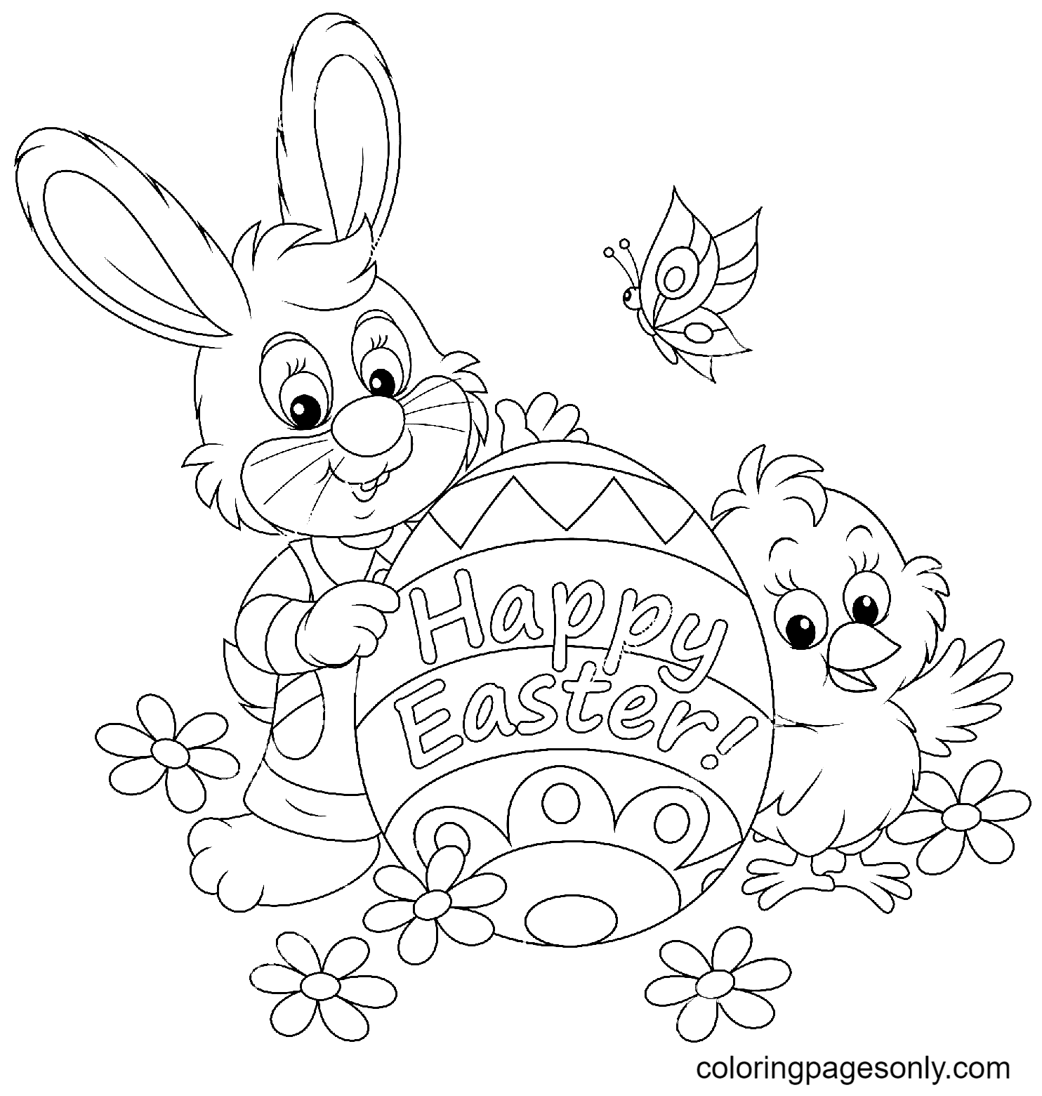 Easter Bunny Coloring Page