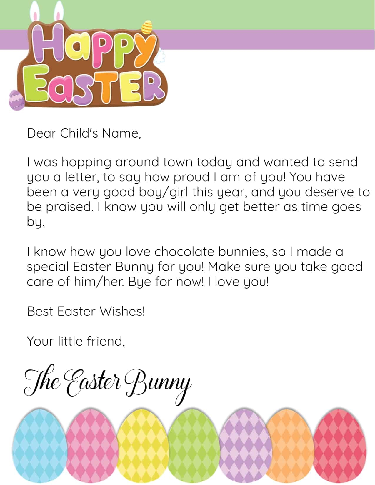 printable picture of easter bunny