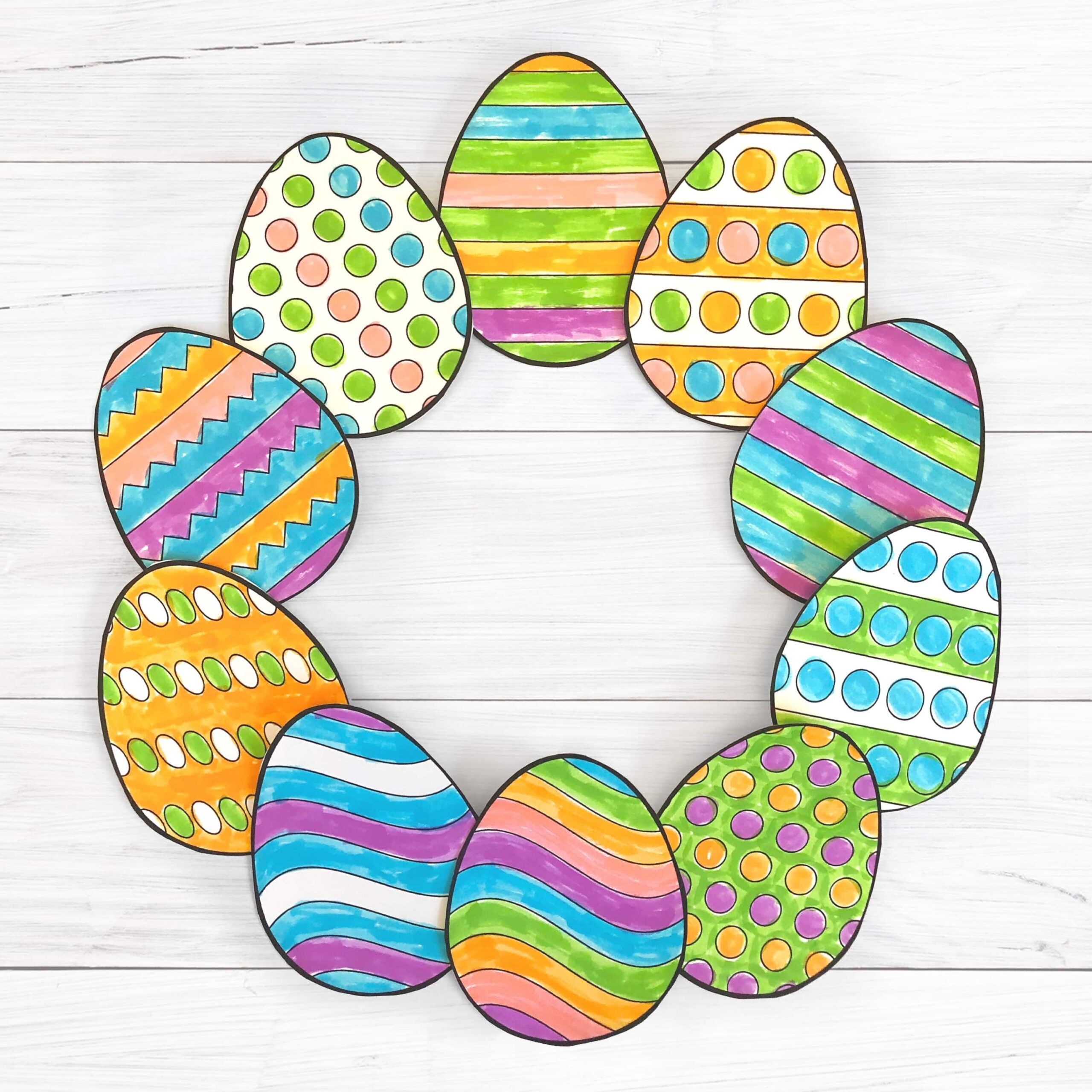 Easter Egg Wreath Coloring Page Free Printable Download