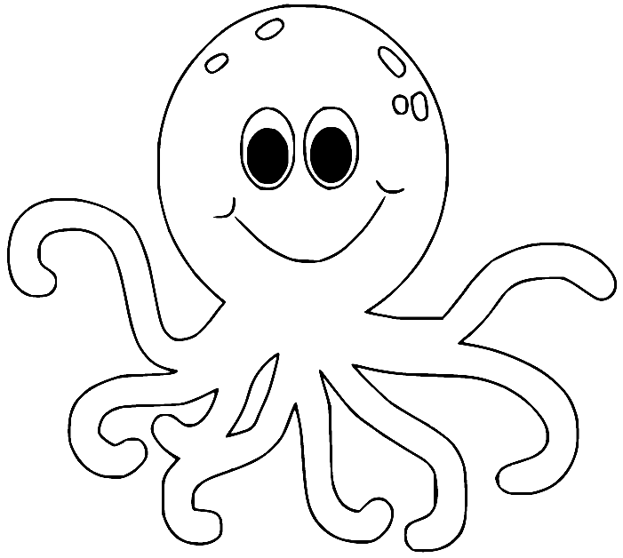 Easy Cartoon Octopus Coloring Page Free Printable Coloring Pages