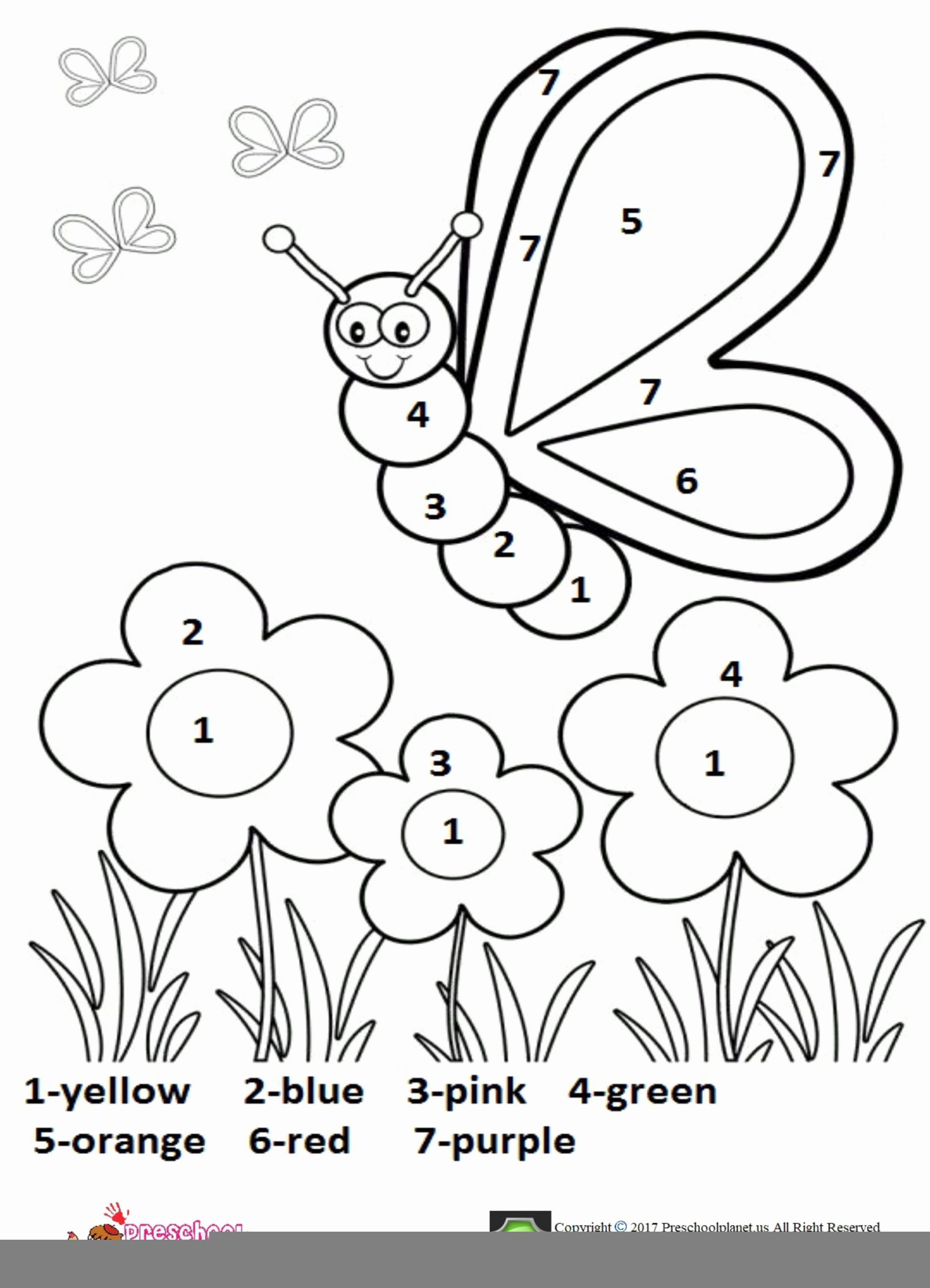Easy Color By Number Worksheets Lovely Color By Number Spring Worksheet 