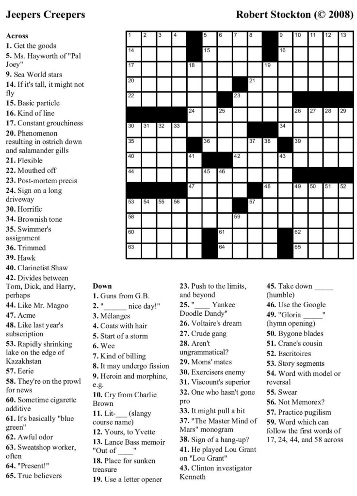 Easy Daily Crossword Puzzles Printable Printable Crossword Puzzles Online
