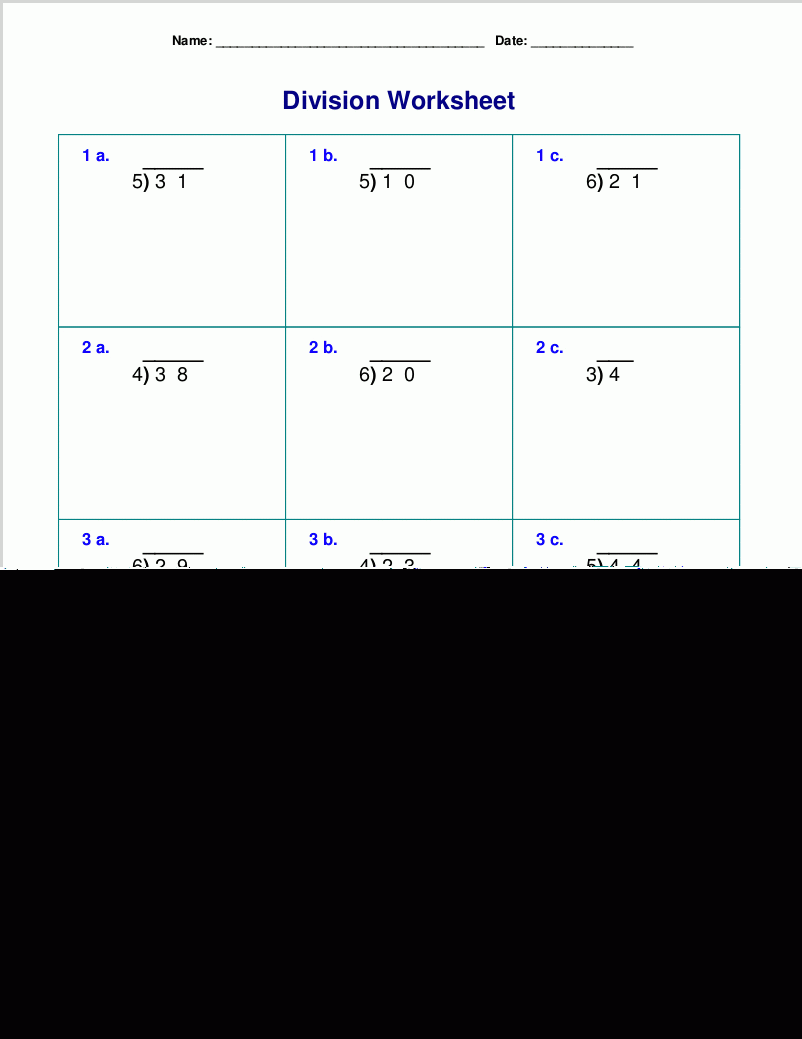 Easy Division Worksheets With Remainders Divisonworksheets