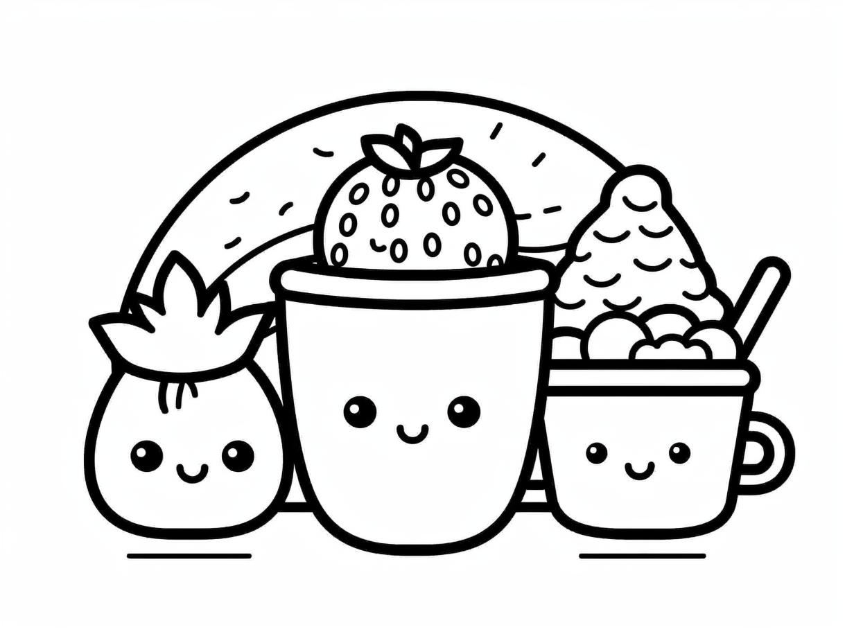Easy Food Coloring Pages Coloring Page