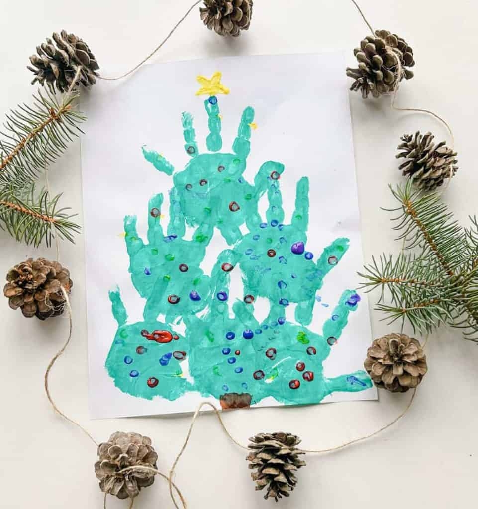 Easy Handprint Christmas Tree Craft For Kids Fox Farm Home