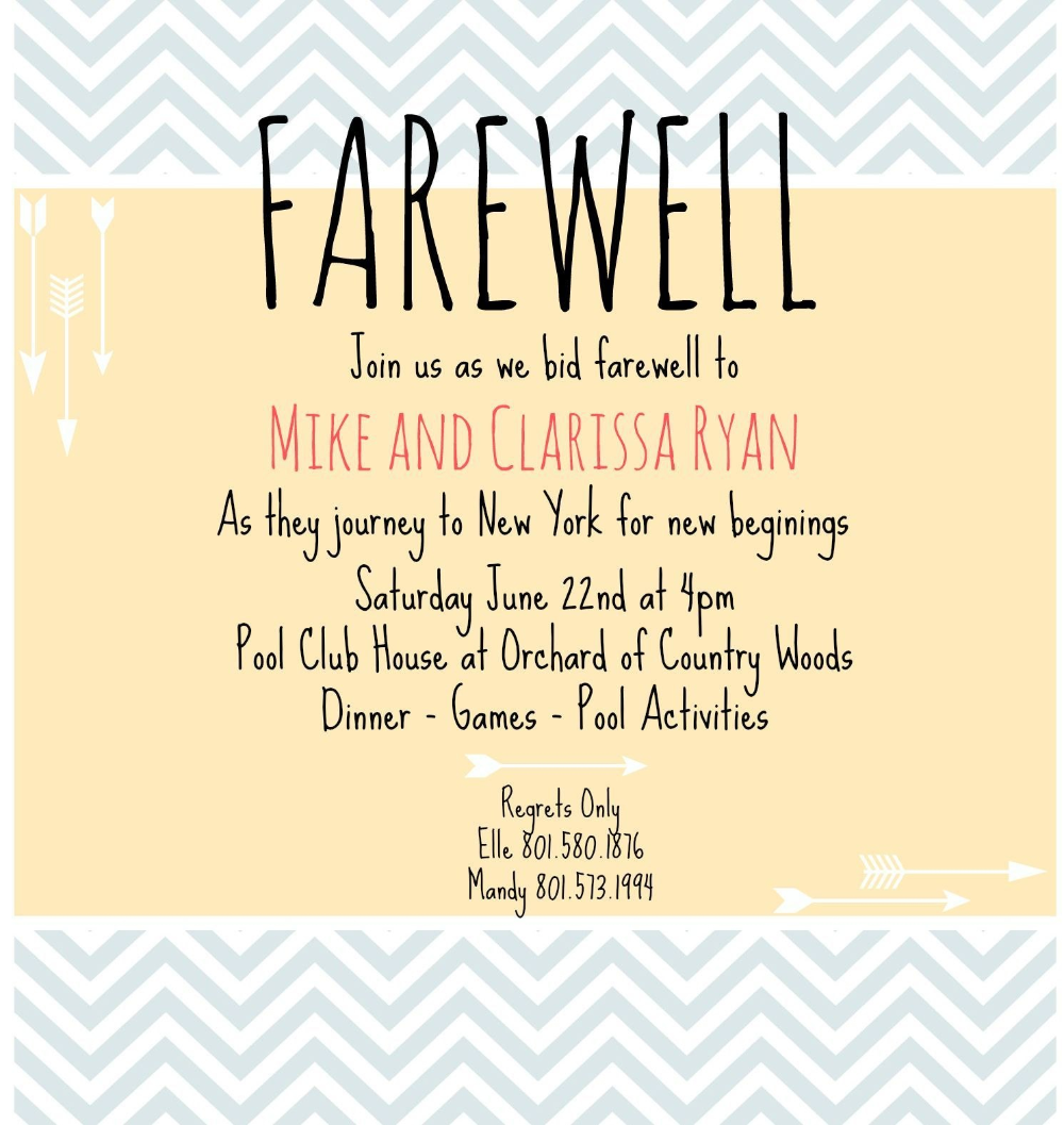 Editable Farewell Card Template Card Template