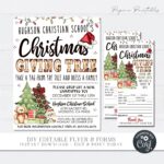 EDITABLE Giving Tree Flyer And Tags Christmas Giving Tree Flyer