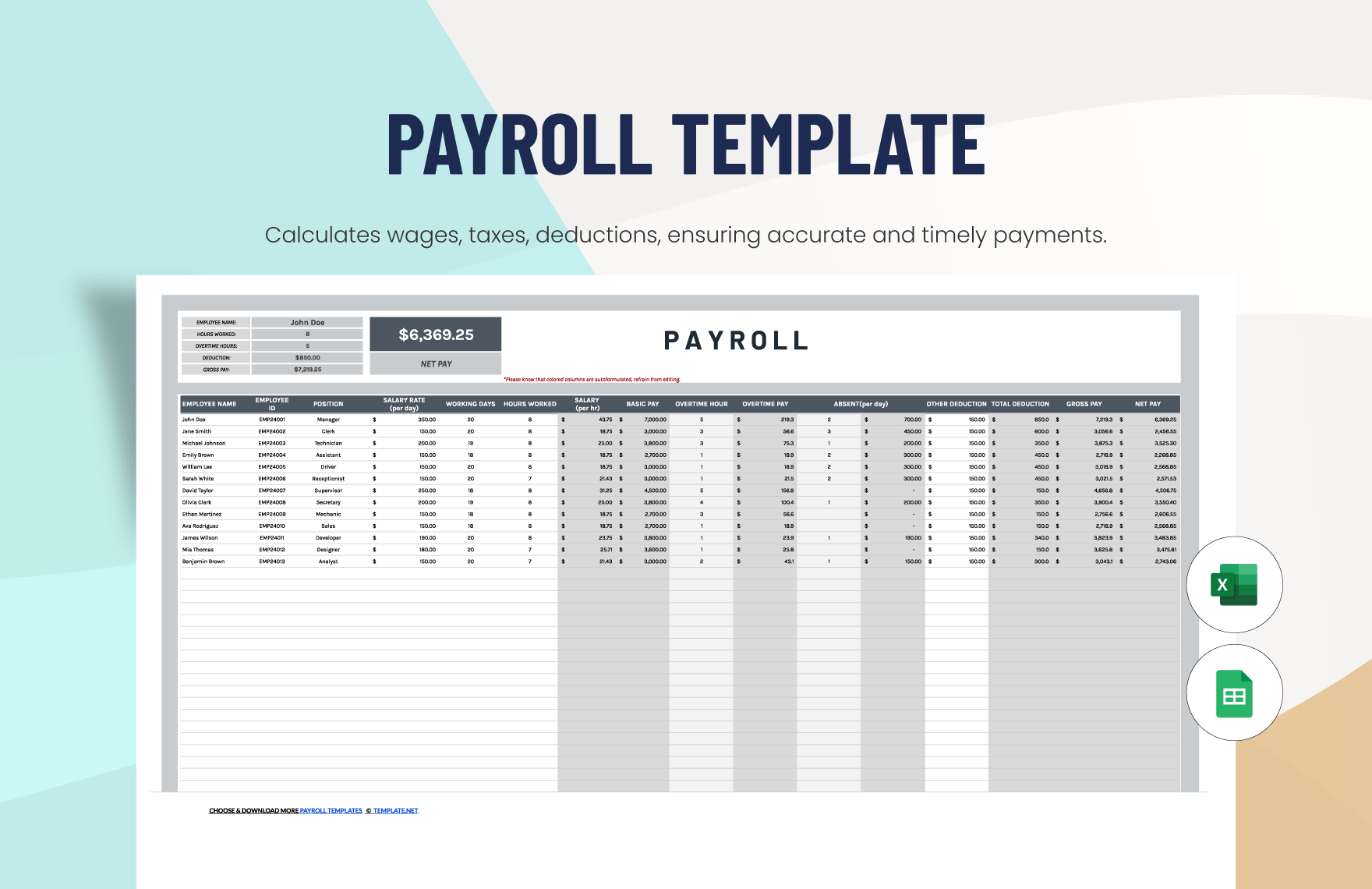 2024 chevy payroll worksheet - google sheets