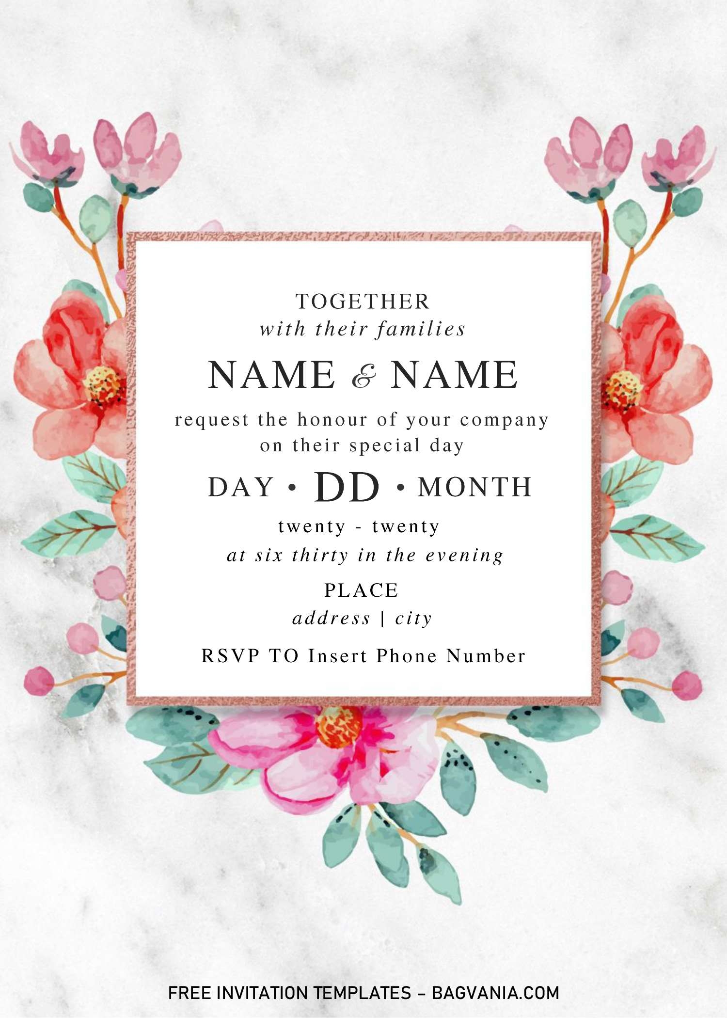 Editable Wedding Invitation Templates Free Download Word