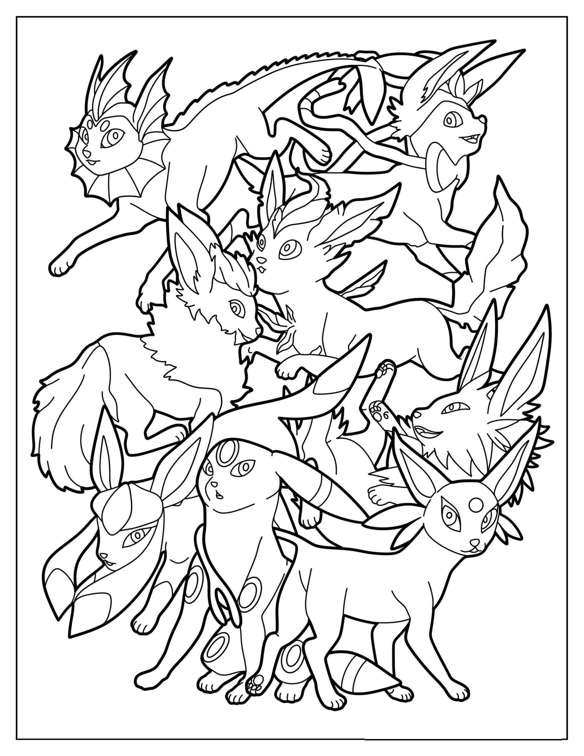 Eevee Coloring Pages