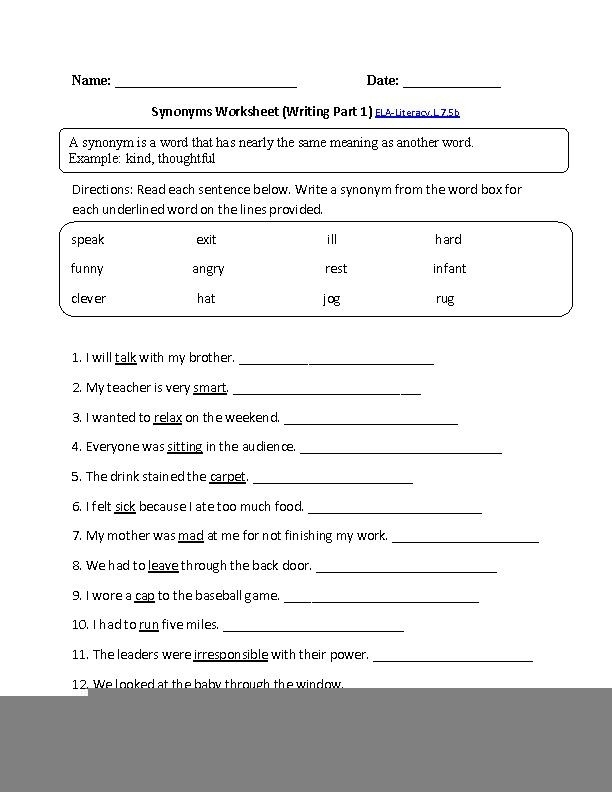 Ela Worksheets Grade 3 Language Worksheets