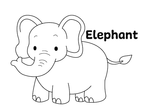 Elephant Coloring Page Little Bee Family