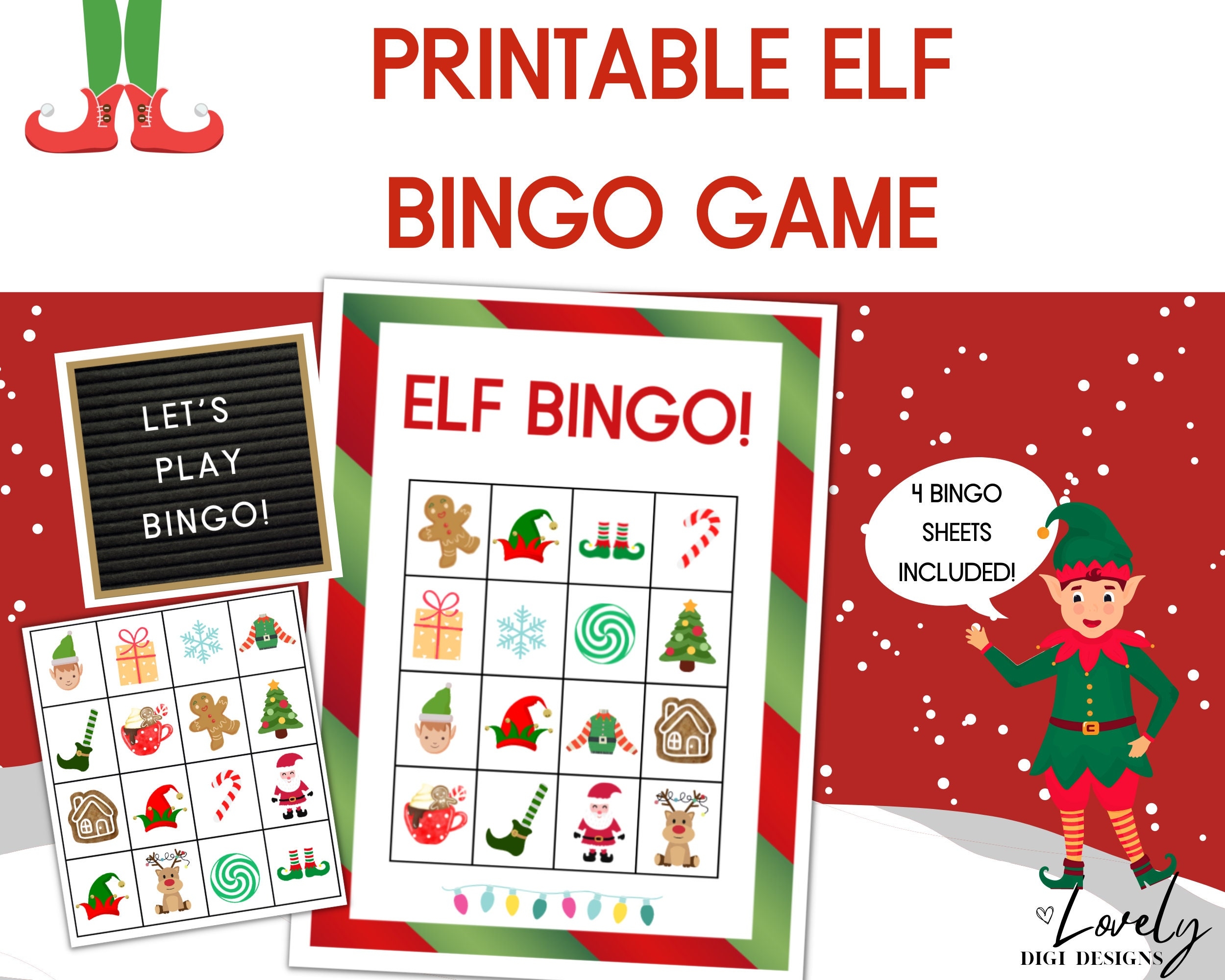 Elf Bingo Printable Web Printable Elf On The Shelf Games 