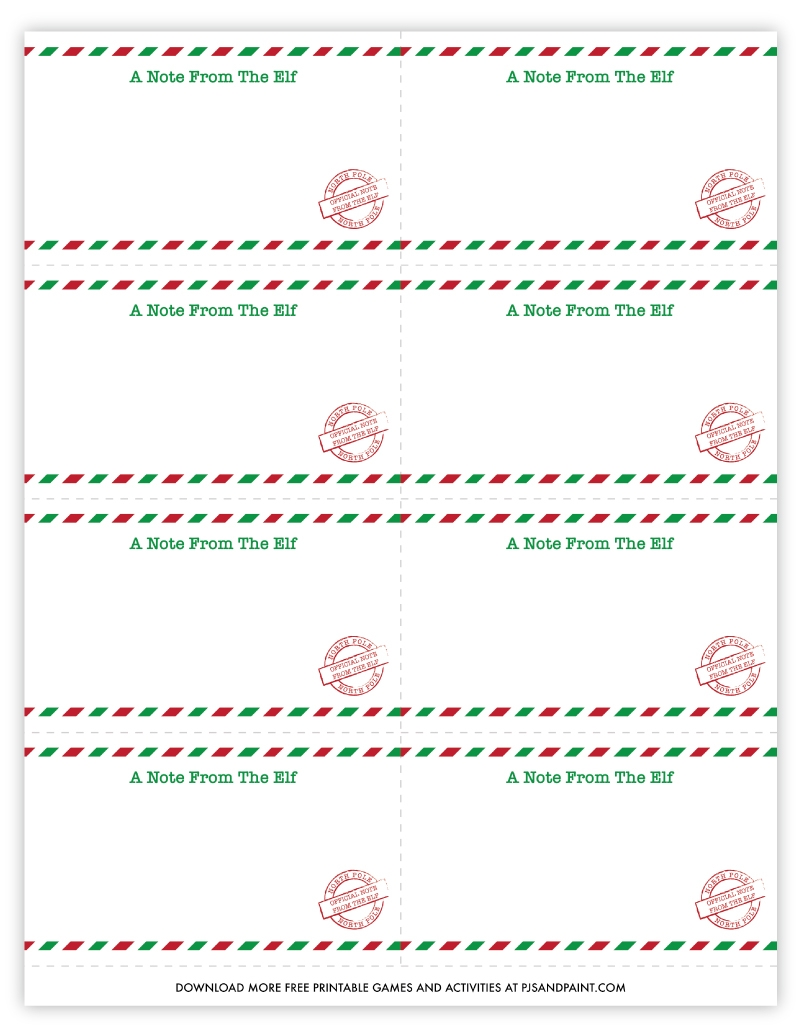 Elf Notes Free Printable