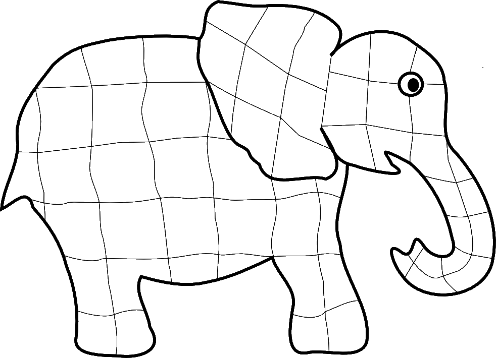 Elmer The Elephant Coloring Page Coloring Home