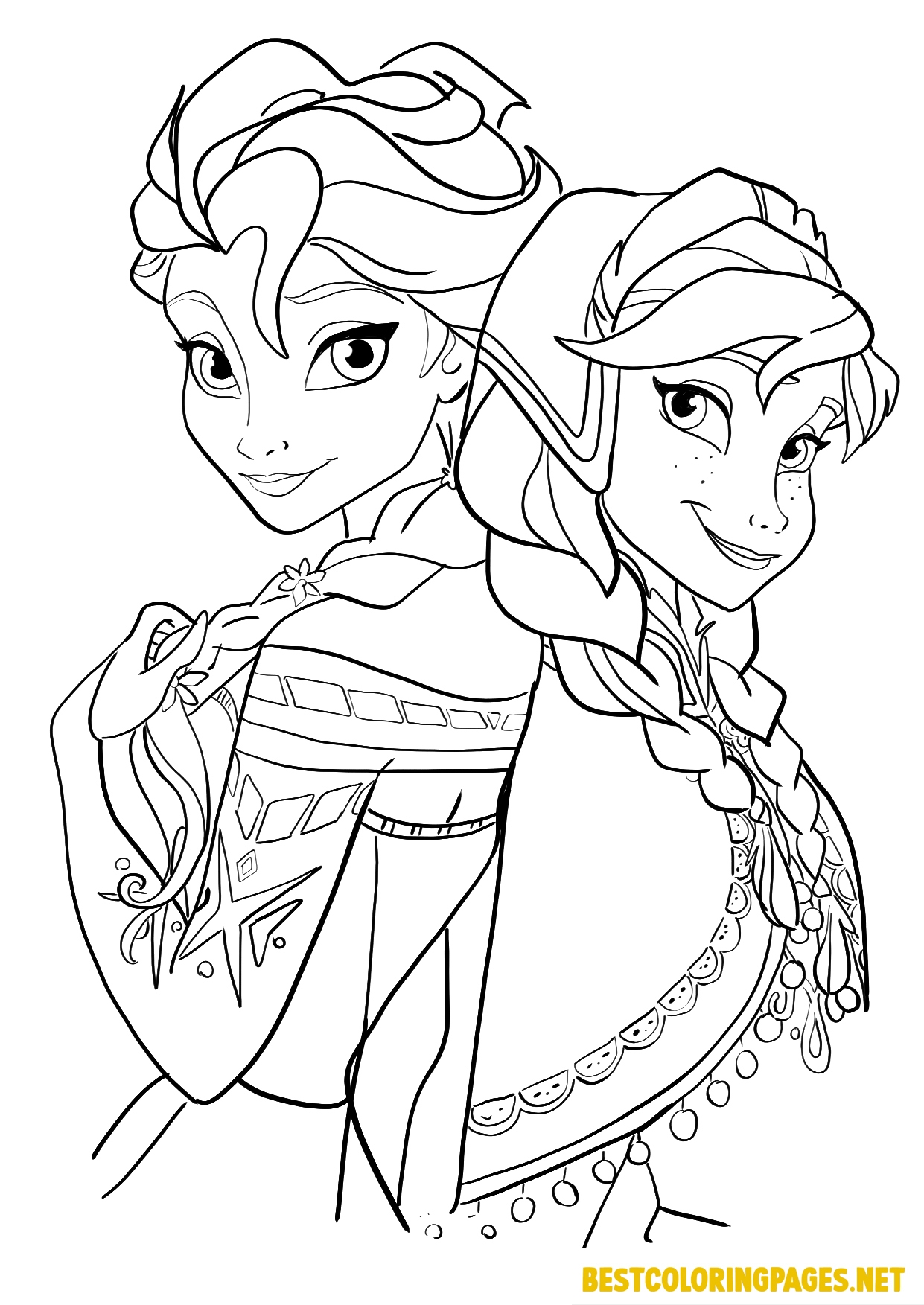 Elsa And Anna Frozen Coloring Pages Free Printable Coloring Pages
