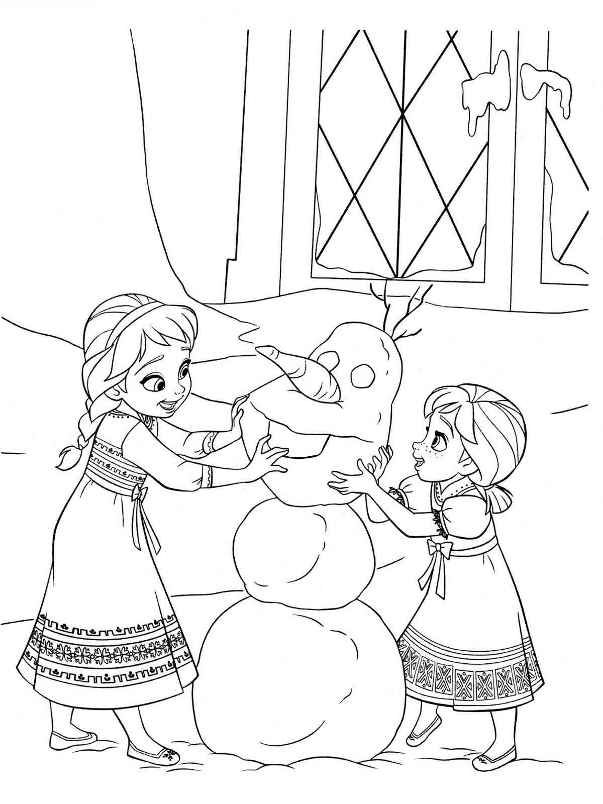 Elsa Anna Coloring Pages
