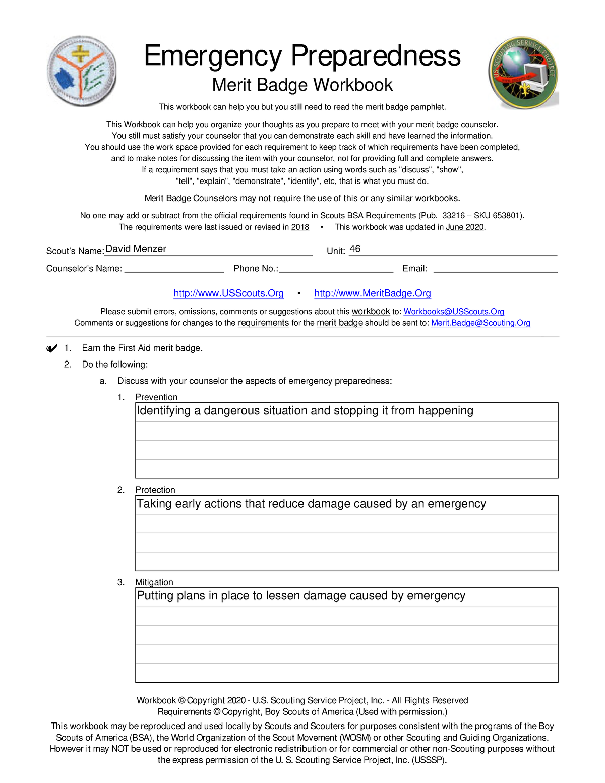 Emergency Preparedness Emergency Preparedness Merit Badge 