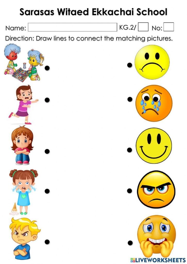 Emotions Online Exercise For Kindergarten Live Worksheets