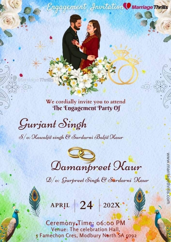 Engagement Invitation Card Template