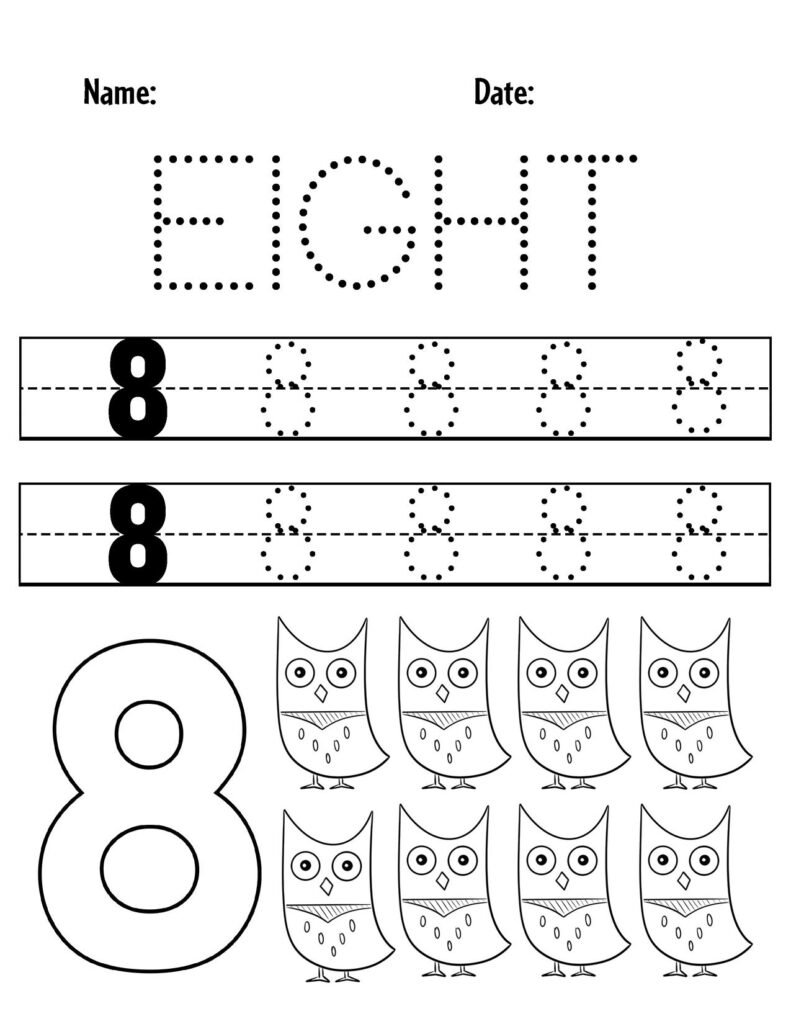 Engaging Number 8 Worksheets For Preschoolers Fun Learning Activities