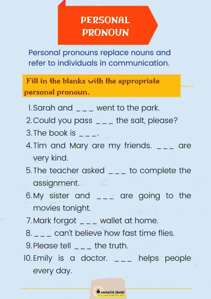 Engaging Pronoun Worksheets For Effective Language Learning