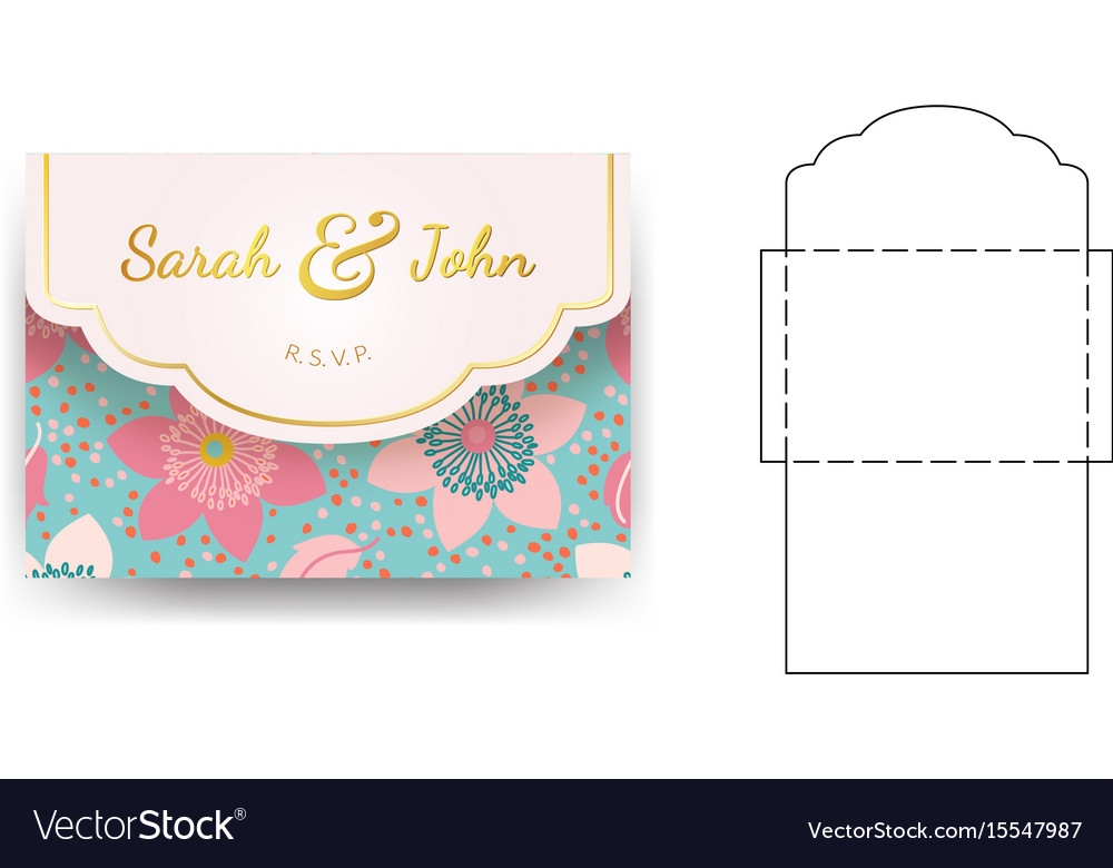 Envelope Wedding Invitation Template Royalty Free Vector