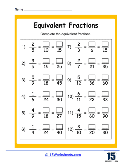 Equivalent Fractions Worksheets 15 Worksheets Worksheets Library