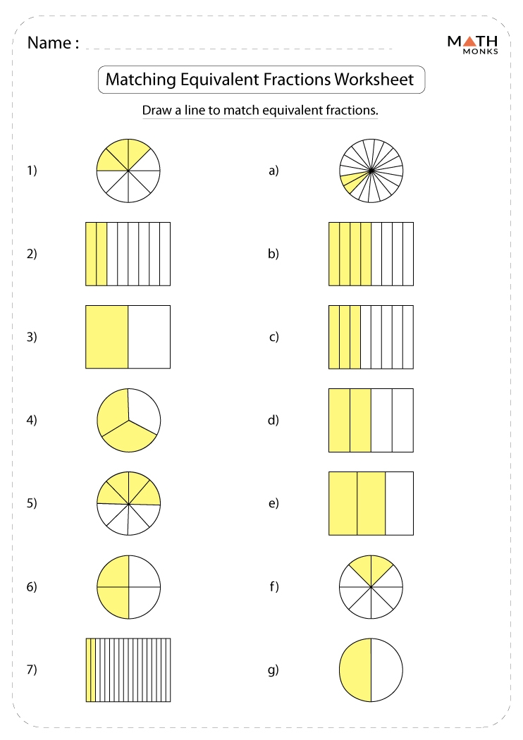 Equivalent Fractions Worksheets Math Monks