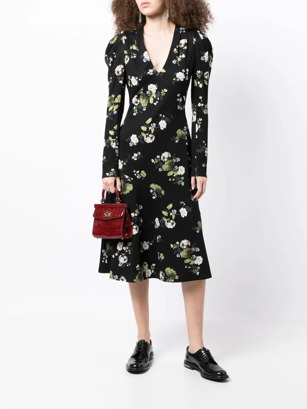 garden floral print midi dress