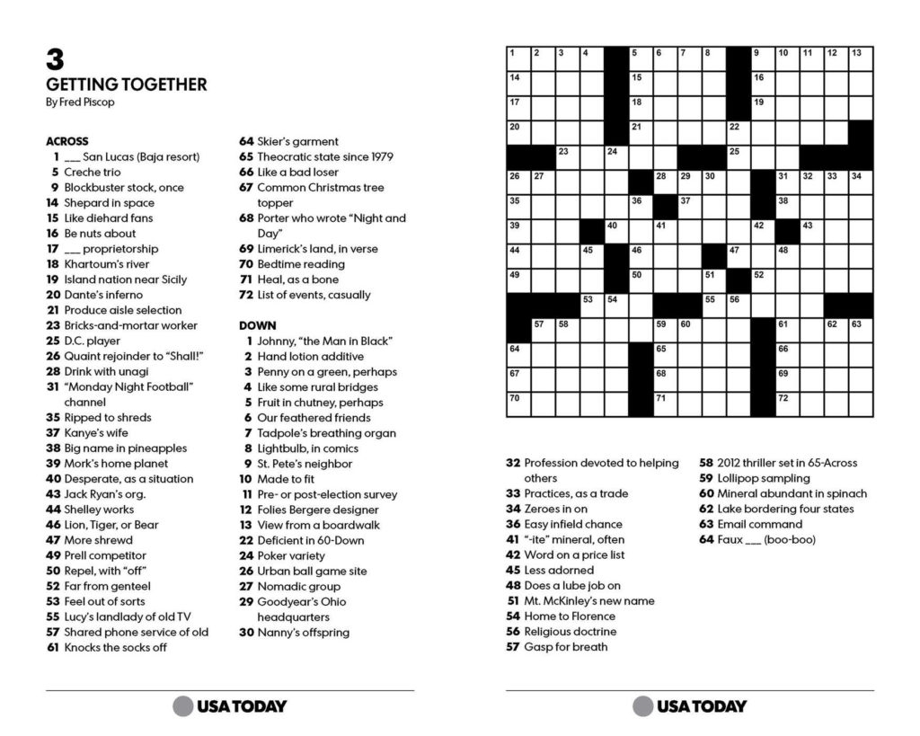 Eugene Sheffer Crossword Puzzle Printable Printable Printable 