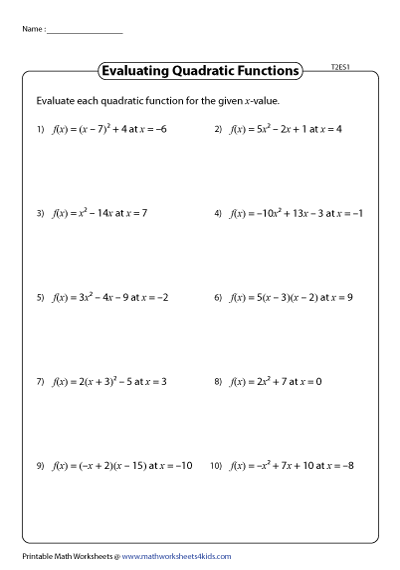 Evaluating Functions Puzzle Activity Math Love Worksheets Library