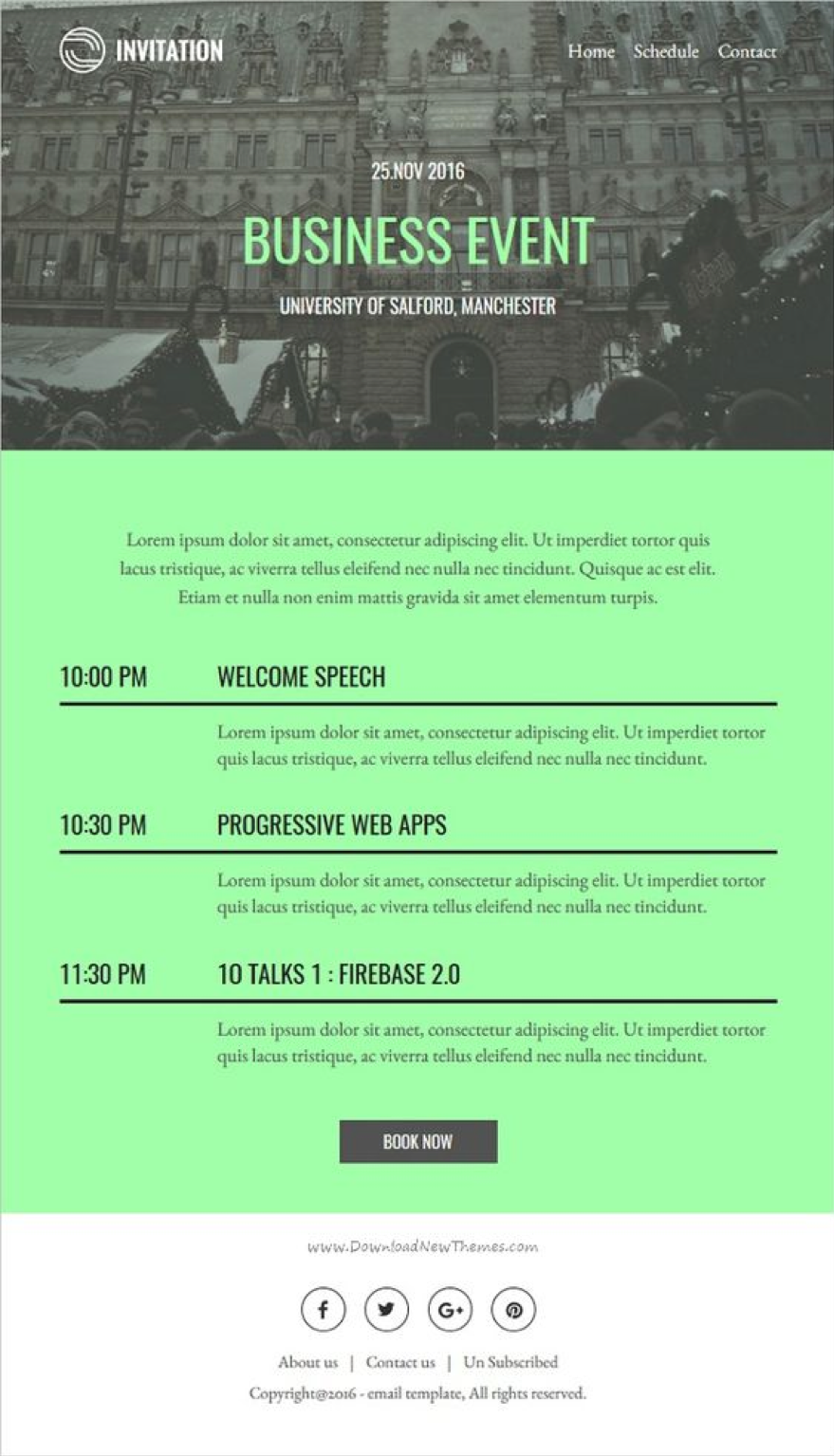 invitation email template for event