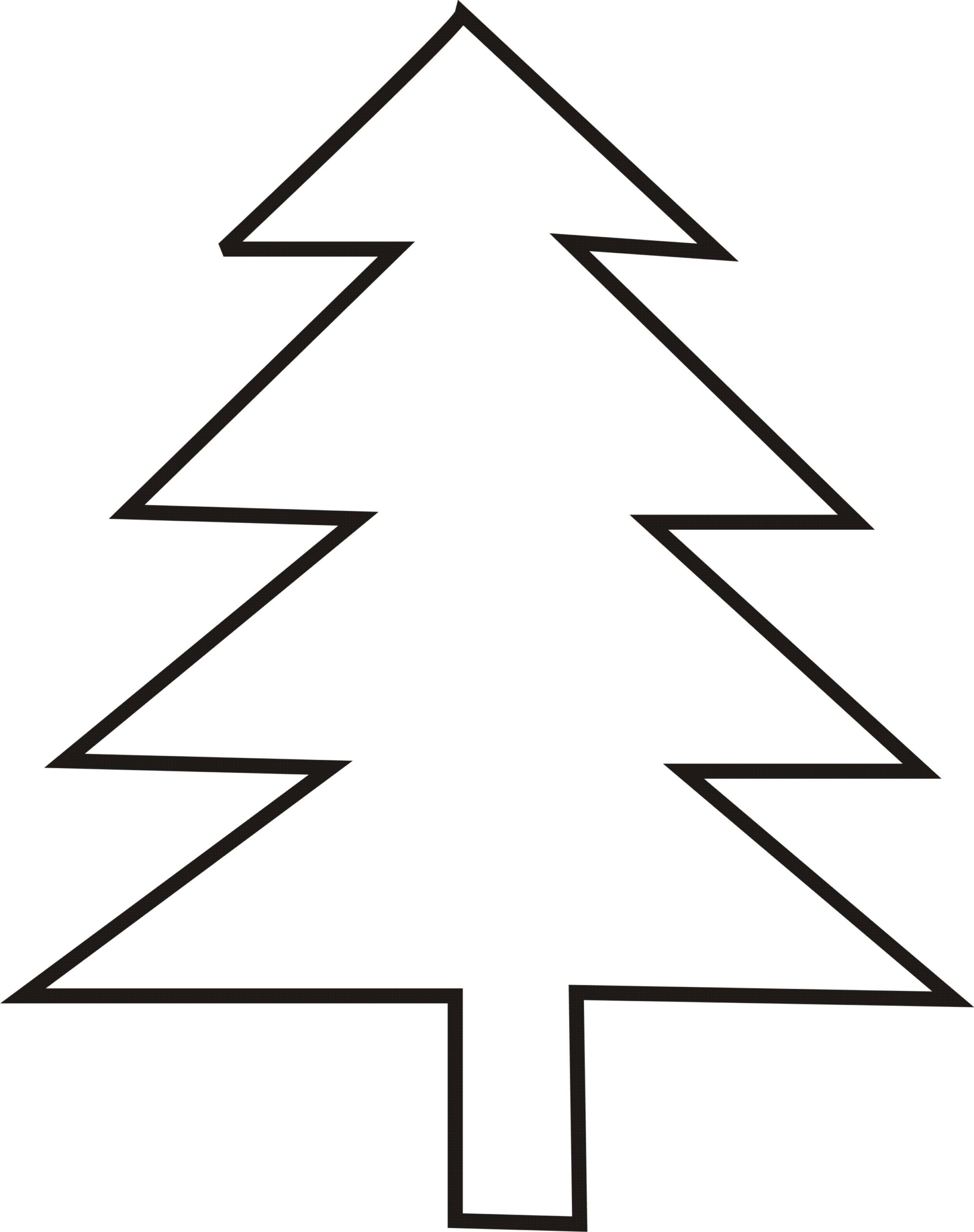 Evergreen Tree Outline Cliparts co