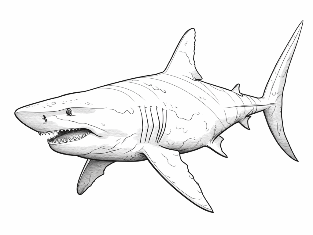 Exciting Tiger Shark Coloring Page Coloring Page