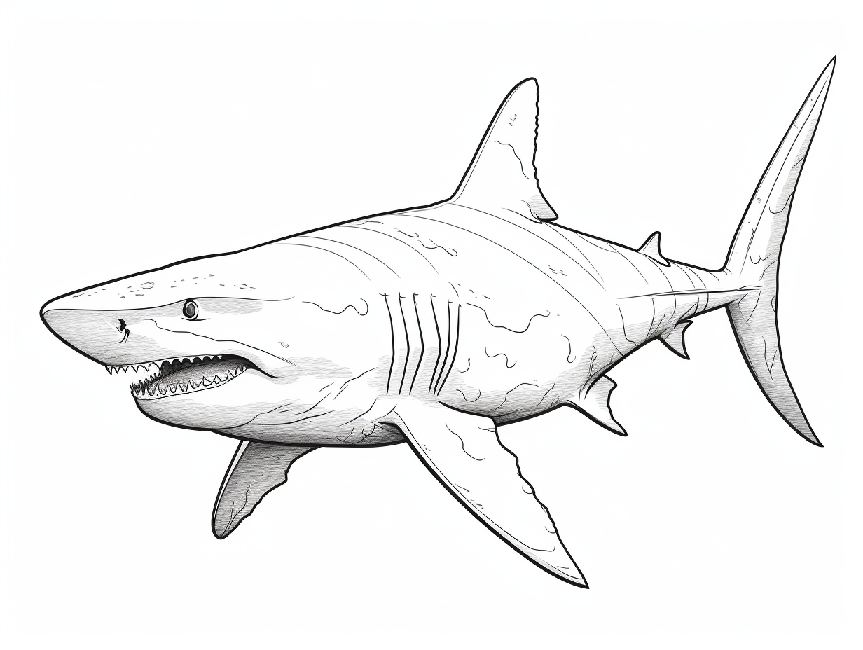Exciting Tiger Shark Coloring Page Coloring Page