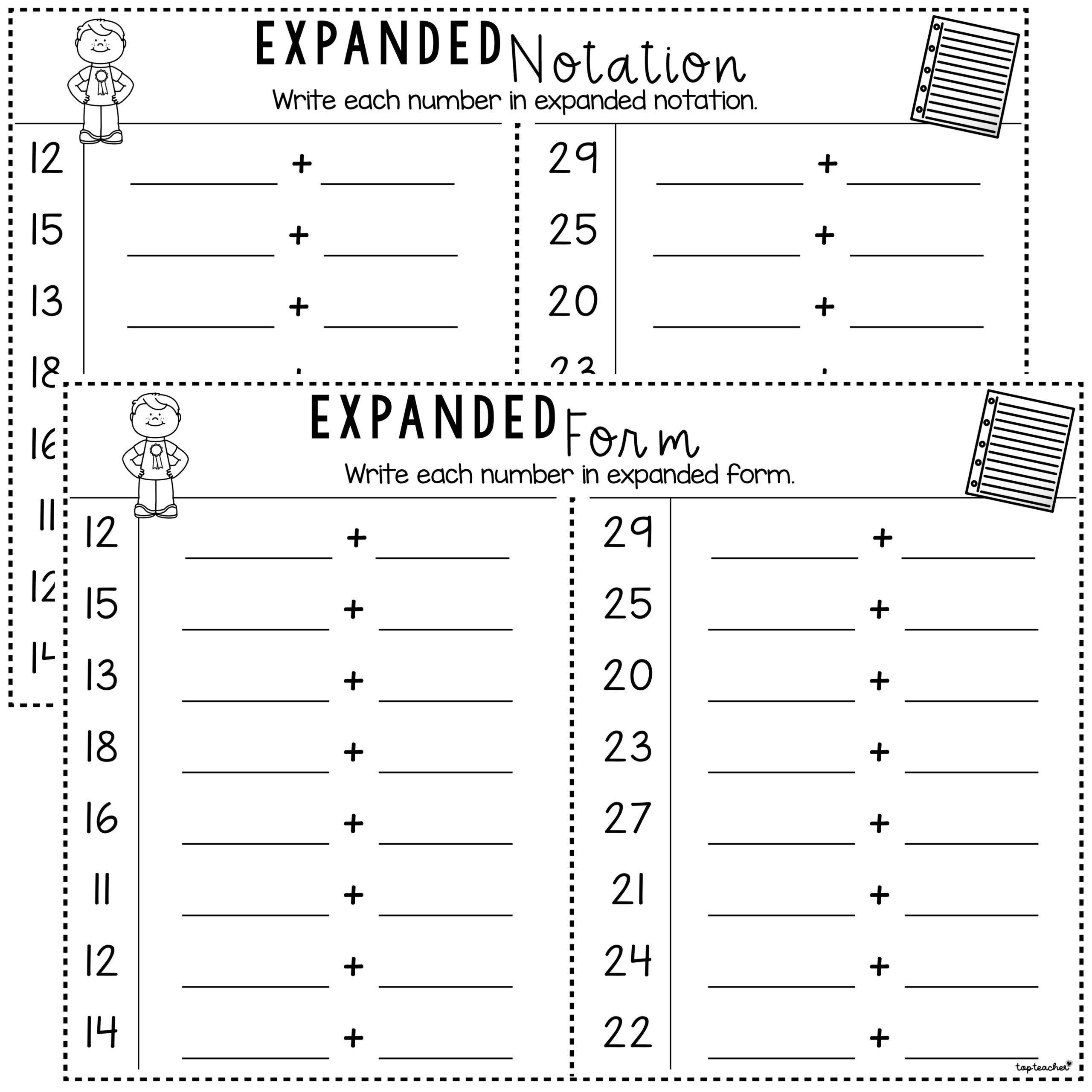 Expanded Notation Form Worksheets Top Teacher Worksheets Library