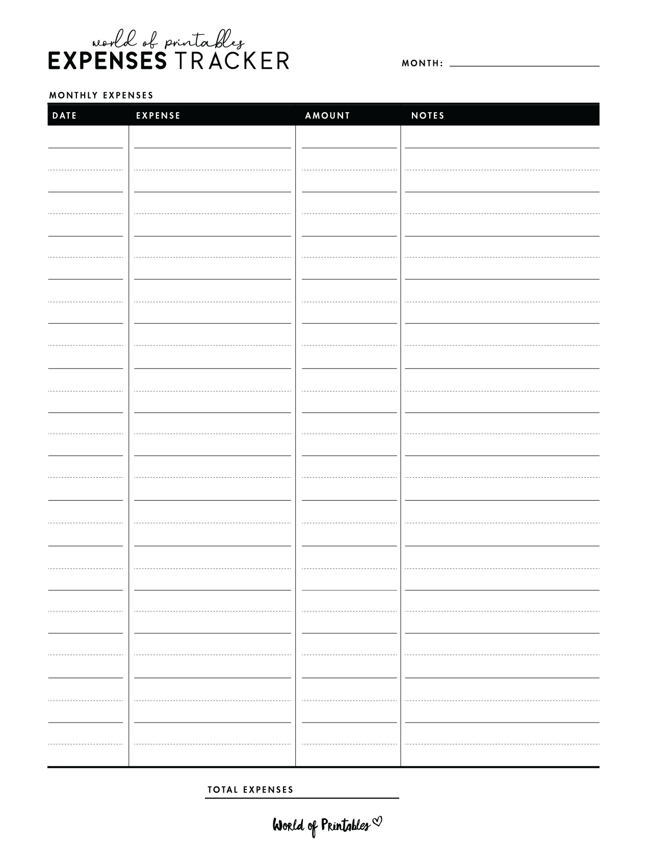 Expense Tracker Templates World Of Printables Worksheets Library