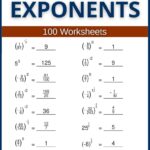 Exponents Math Workbook 100 Worksheets Hands on Practice For Exponents