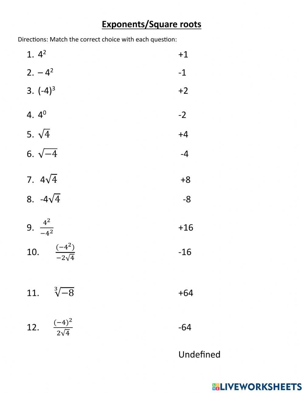 Exponents Square Roots Overview Rules Examples Lesson 