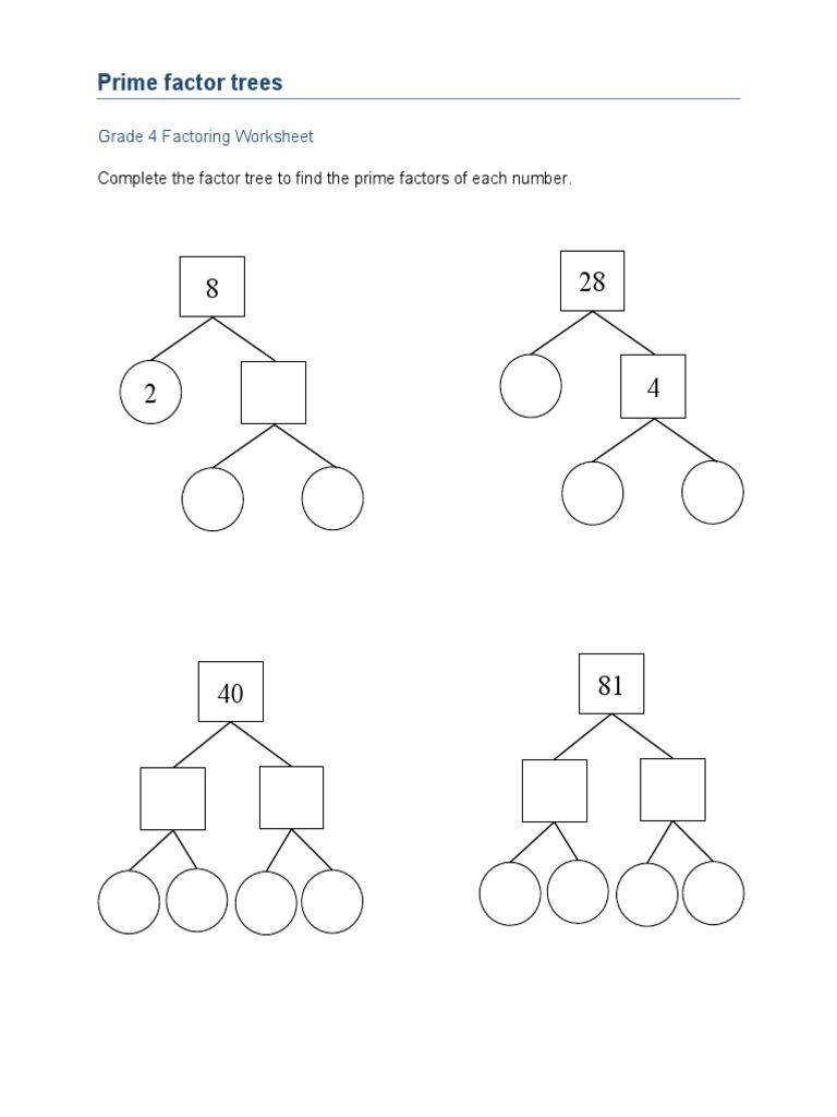 Factor Trees Interactive Worksheet Live Worksheets Worksheets Library