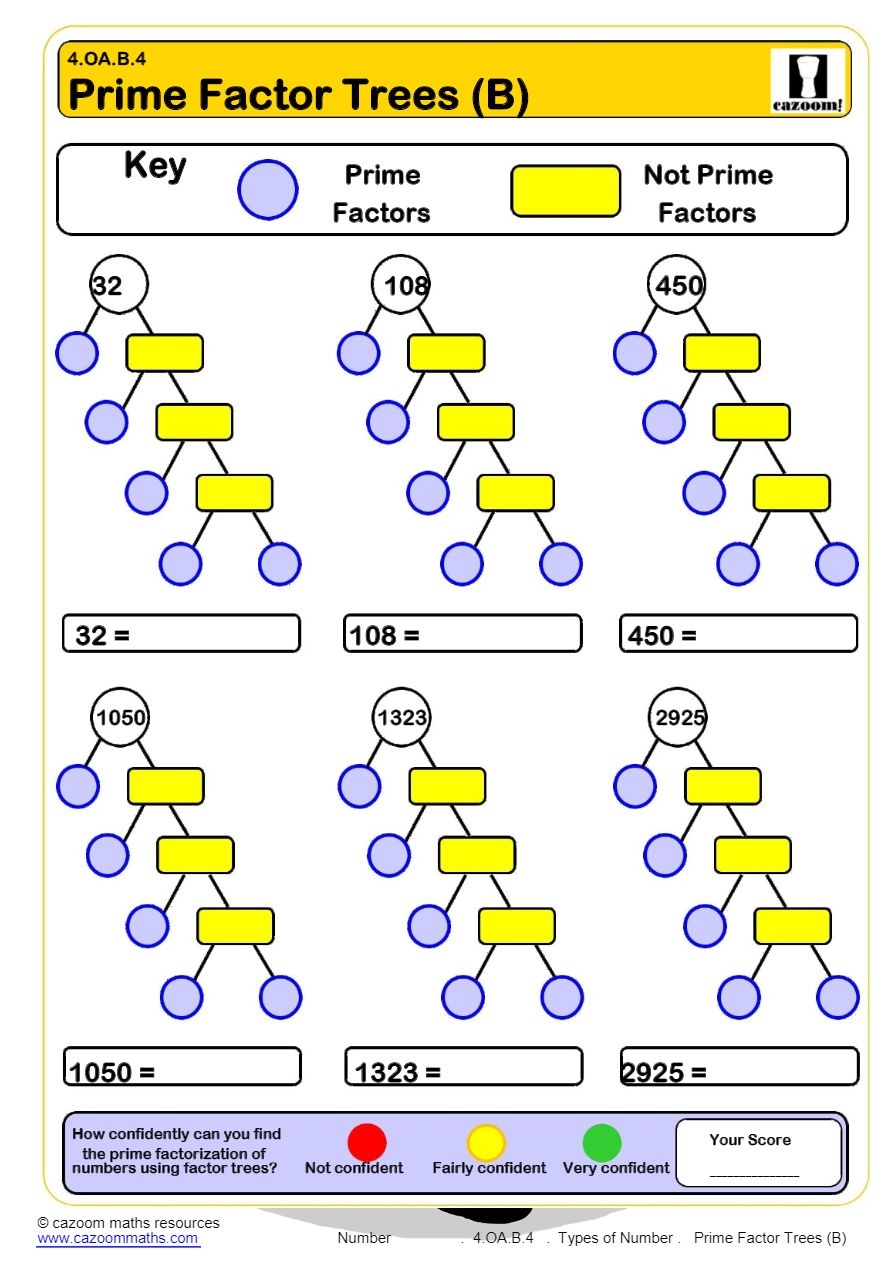Factors Worksheets Printable Factors And Multiples Worksheets 