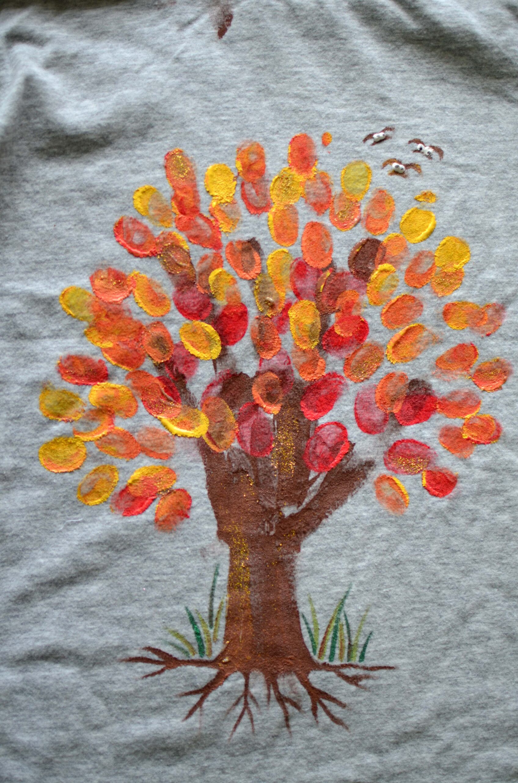 Fall Hand Print Tree Thumb Print Foliage Handprint Art Hand Print 